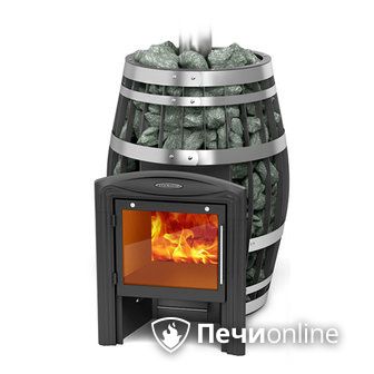 Дровяная банная печь TMF Саяны XXL 2015 Carbon Витра с закрытой каменкой и теплообменником в Ирбите