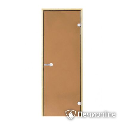 Дверь для бани Harvia Стеклянная дверь для сауны 7/19 коробка сосна бронза  D71901М в Ирбите