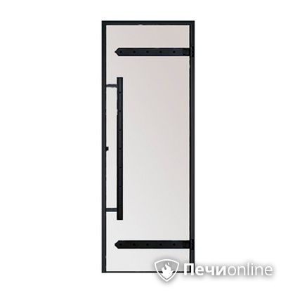 Дверь для бани Harvia Стеклянная дверь для сауны LEGEND 7/19 черная коробка сосна сатин D71905МL в Ирбите